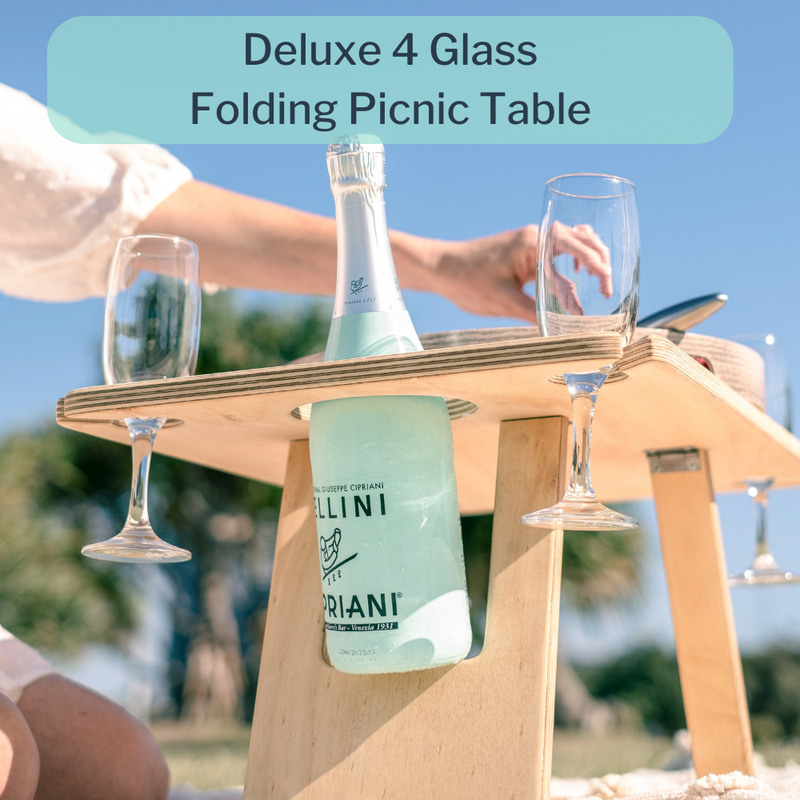 Deluxe 4 Glass Folding Picnic Table